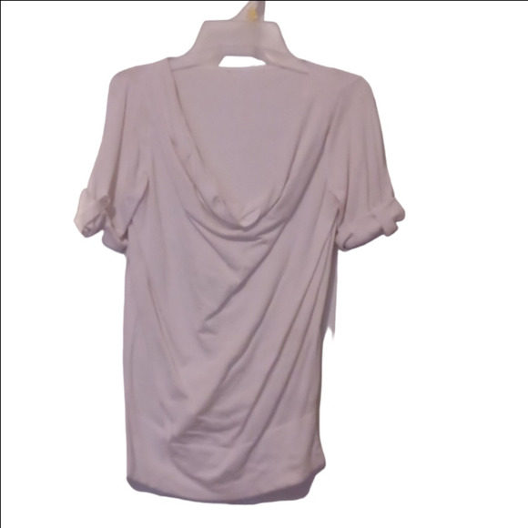 🍭🌺Elegant White Drape Neck Top - Picture 8 of 11